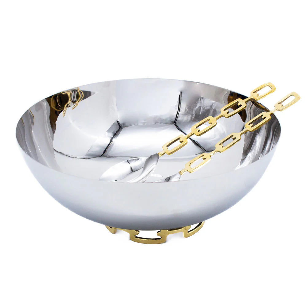 Luxe Linked Stainless Steel Salad Bowl