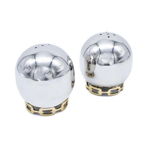 Luxe Linked Stainless Steel Salt & Pepper Shakers