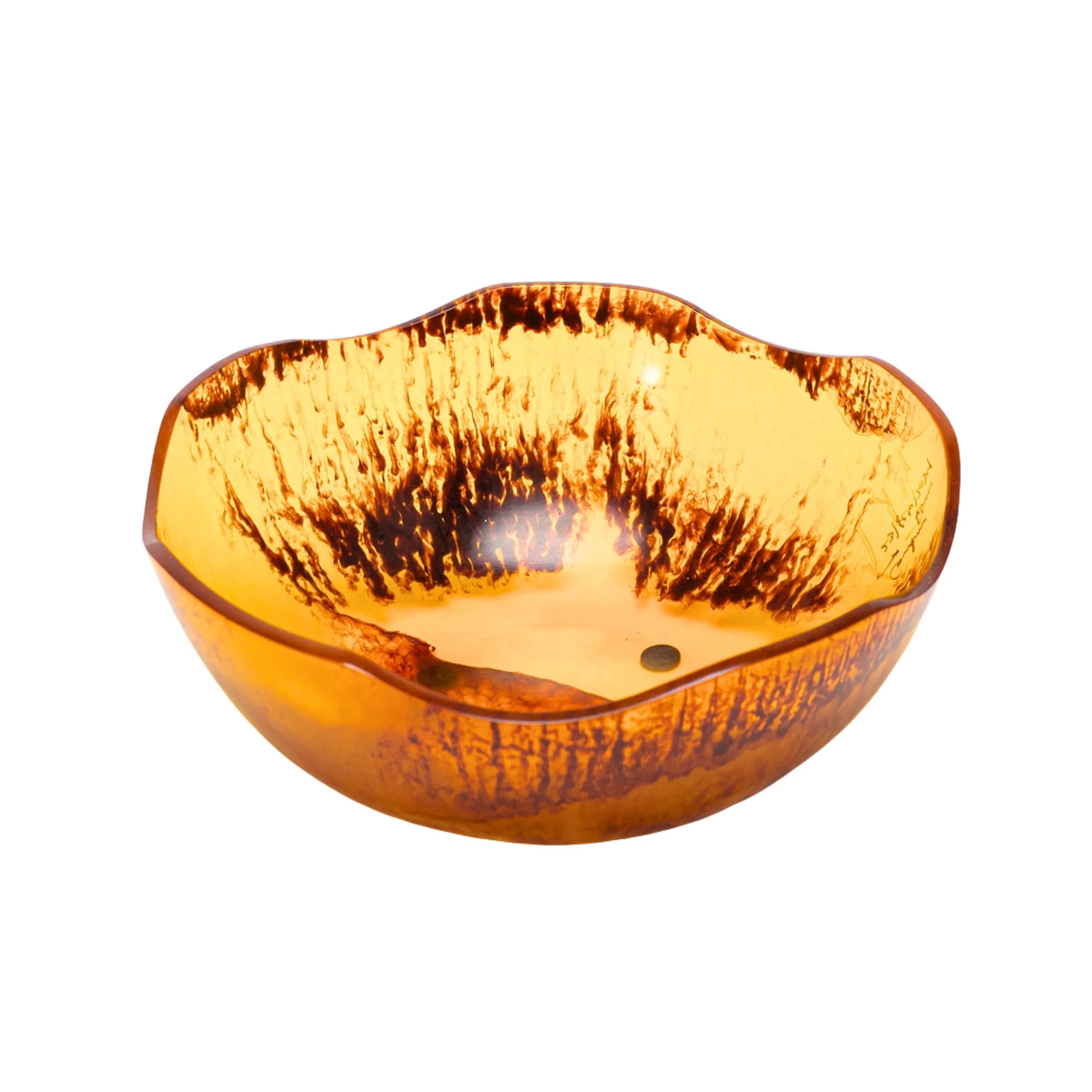 Lucente Tortoise Shell Resin Scalloped Salad Bowl