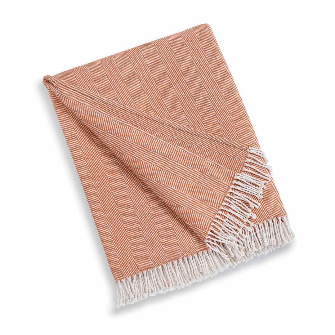 Kassatex Madeira Throw Blanket- Paprika