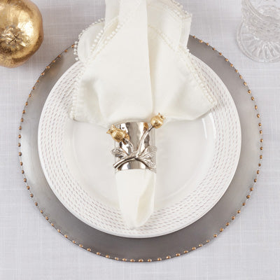 Gold Pomegranate Hammered Napkin Ring