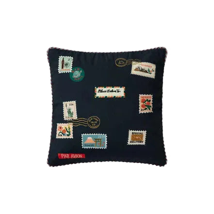 Postage Stamps Throw Pillow