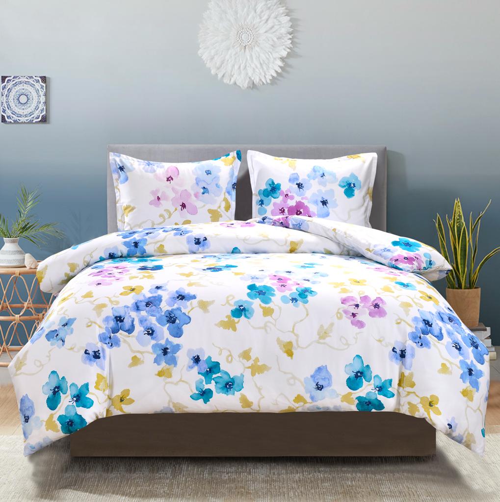 LUXE by A&B Brushed Blossoms Duvet Set