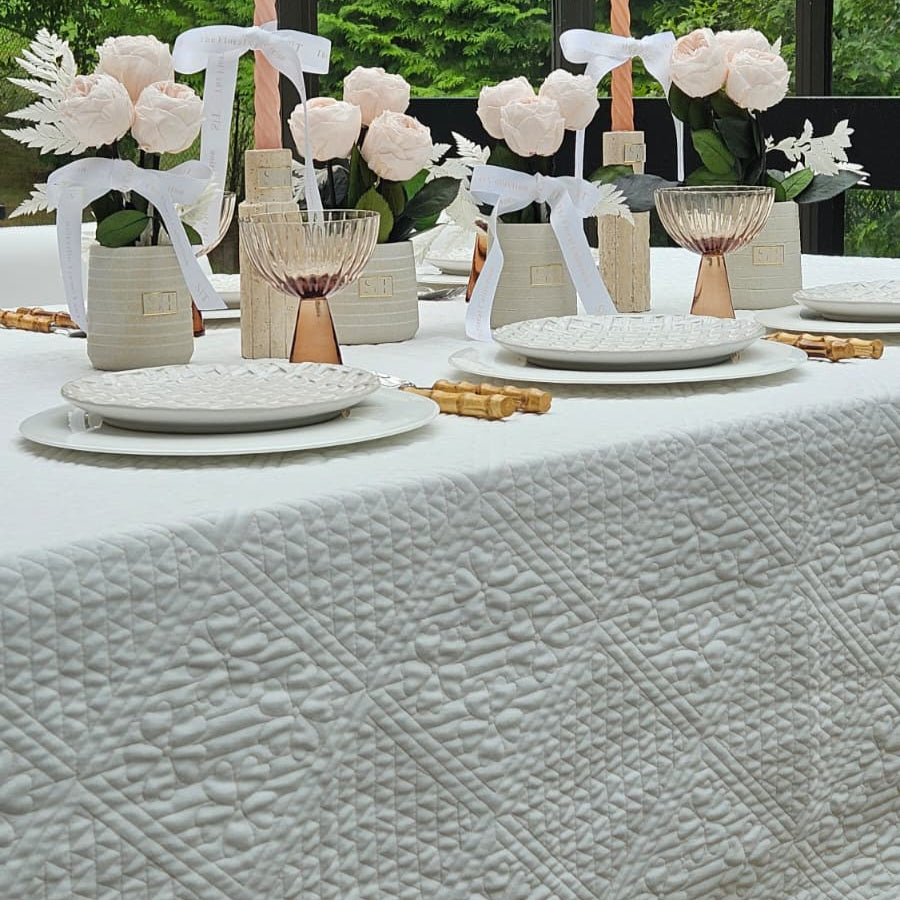 Adorn Your Table Quilted Willow Tablecloth