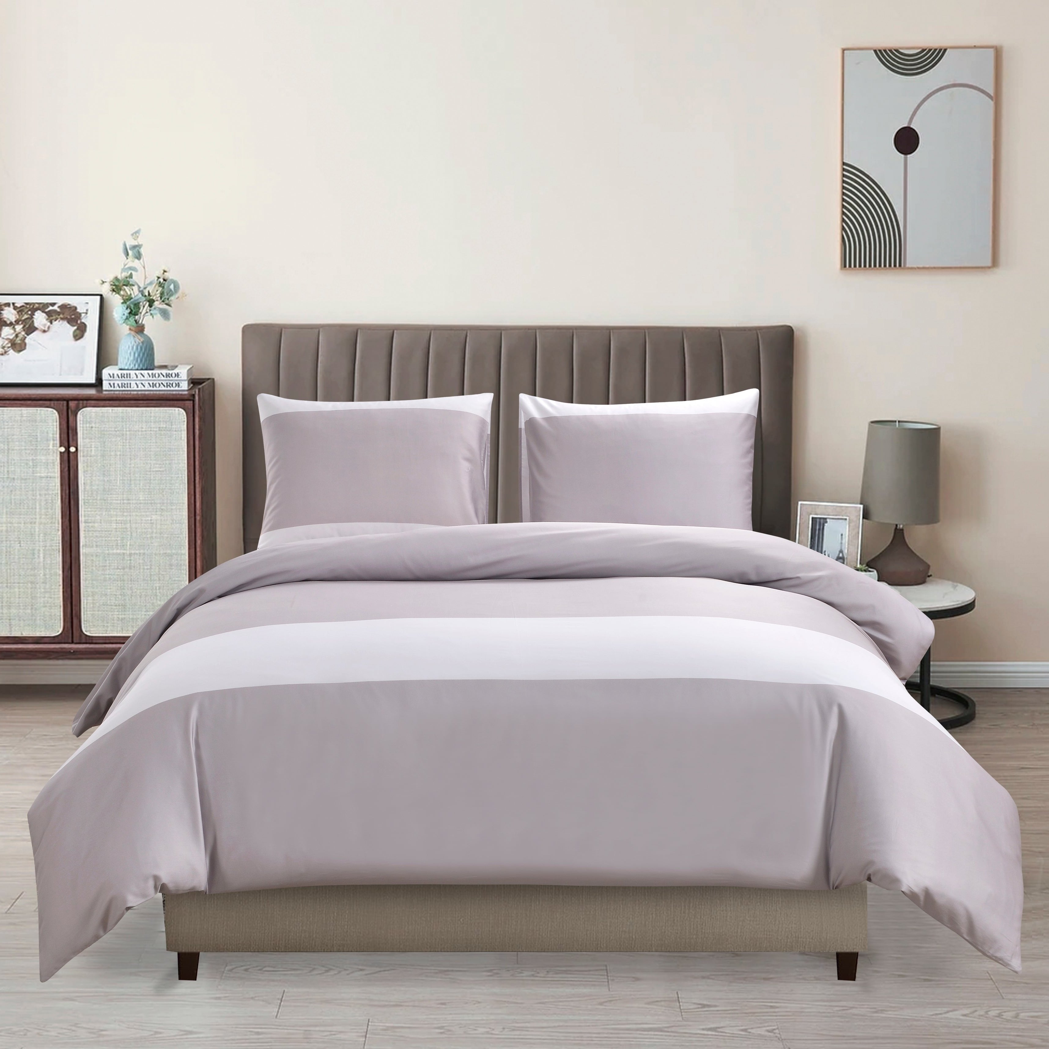 Aura Home Taupe Penthouse Duvet Set