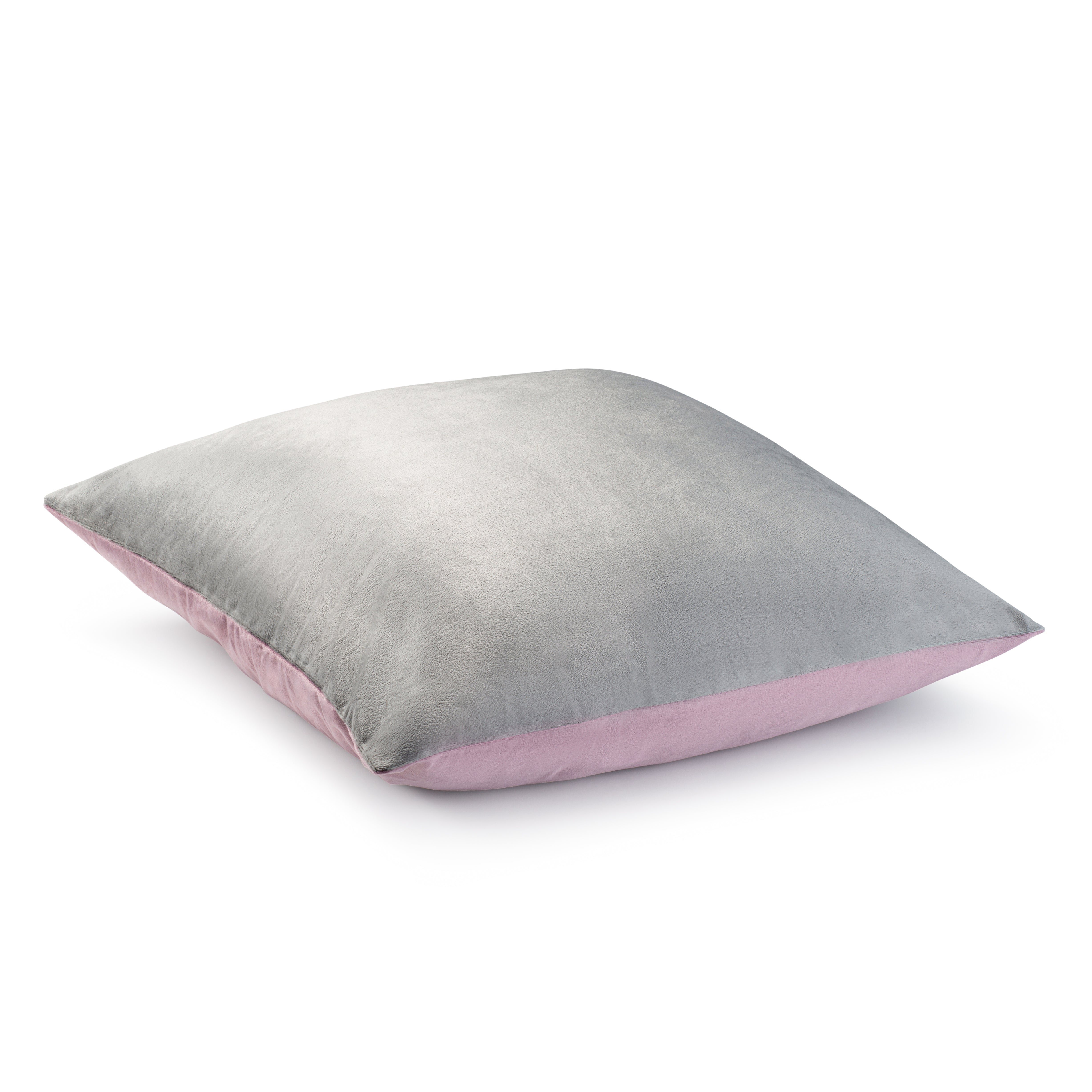 Aura Home Two-Tone Pink/Grey Velvet Throw Pillow