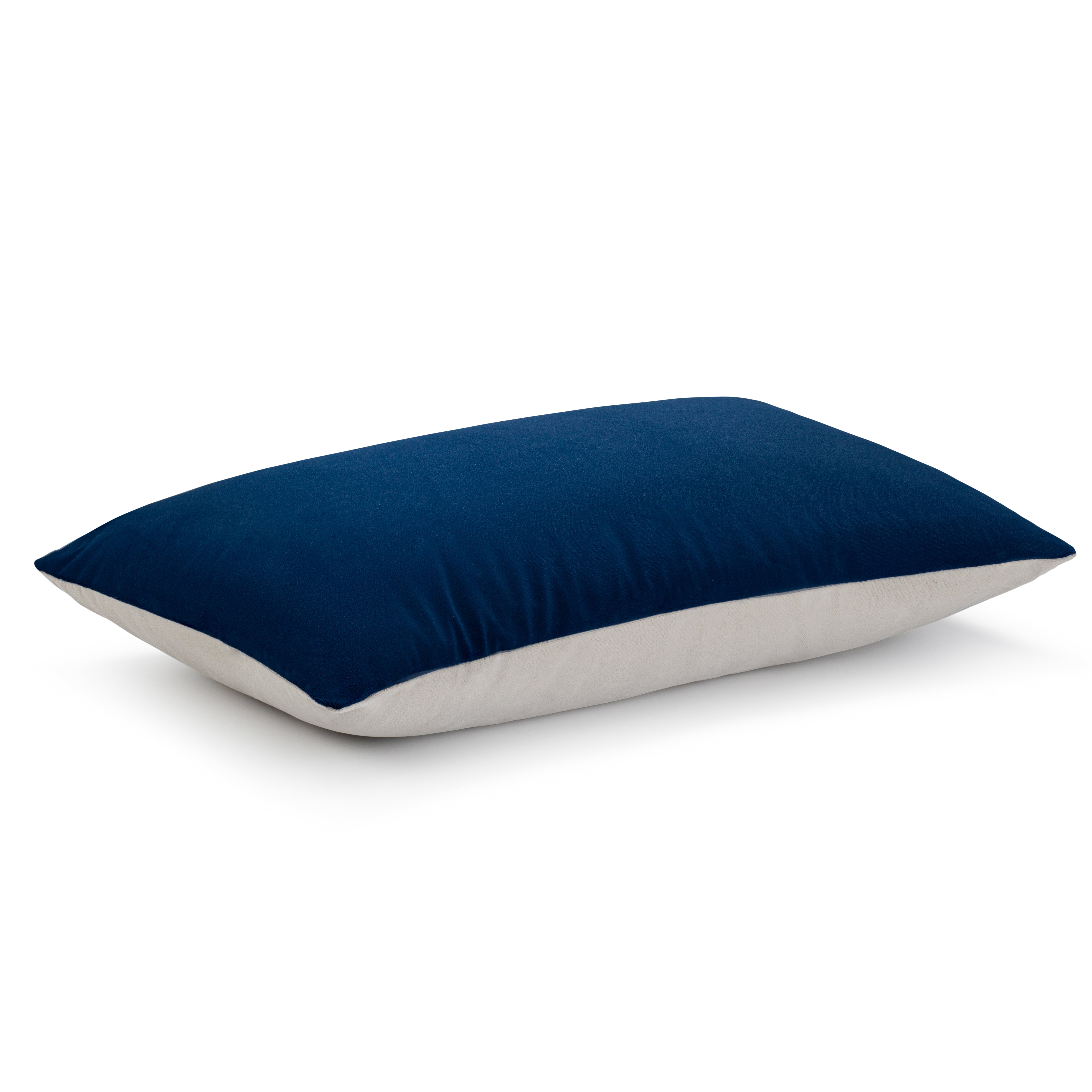 Aura Home Two-Tone Royal Blue/White Velvet Throw Pillow