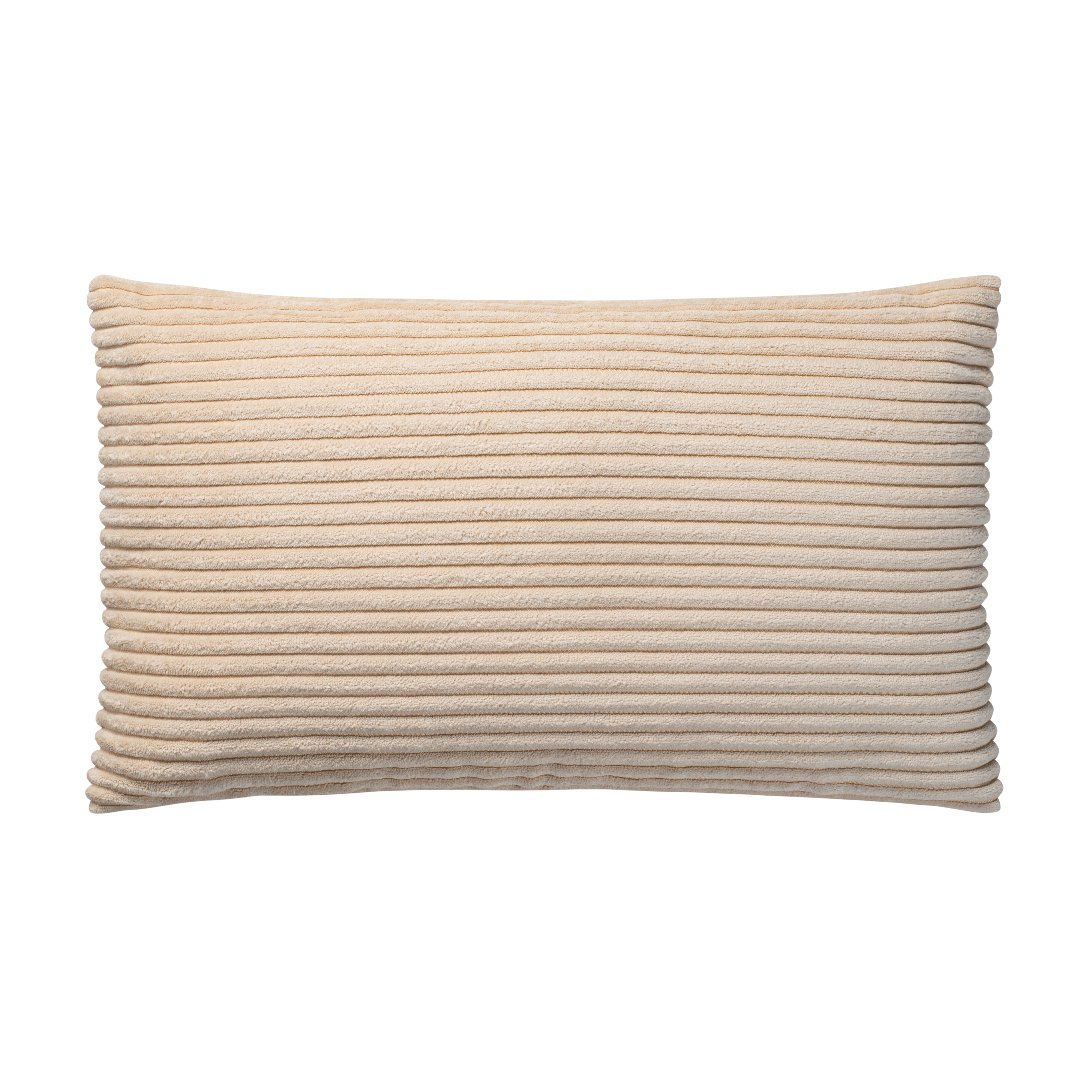 Aura Home Ivory Crème Ribbed Velour Throw Pillow