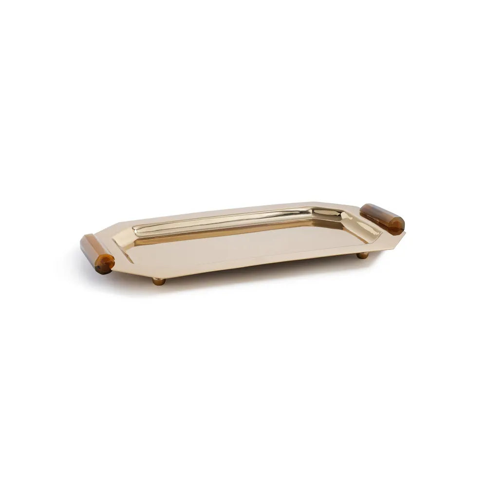 Zodax Octagon Metal Tray with Horn  Handles