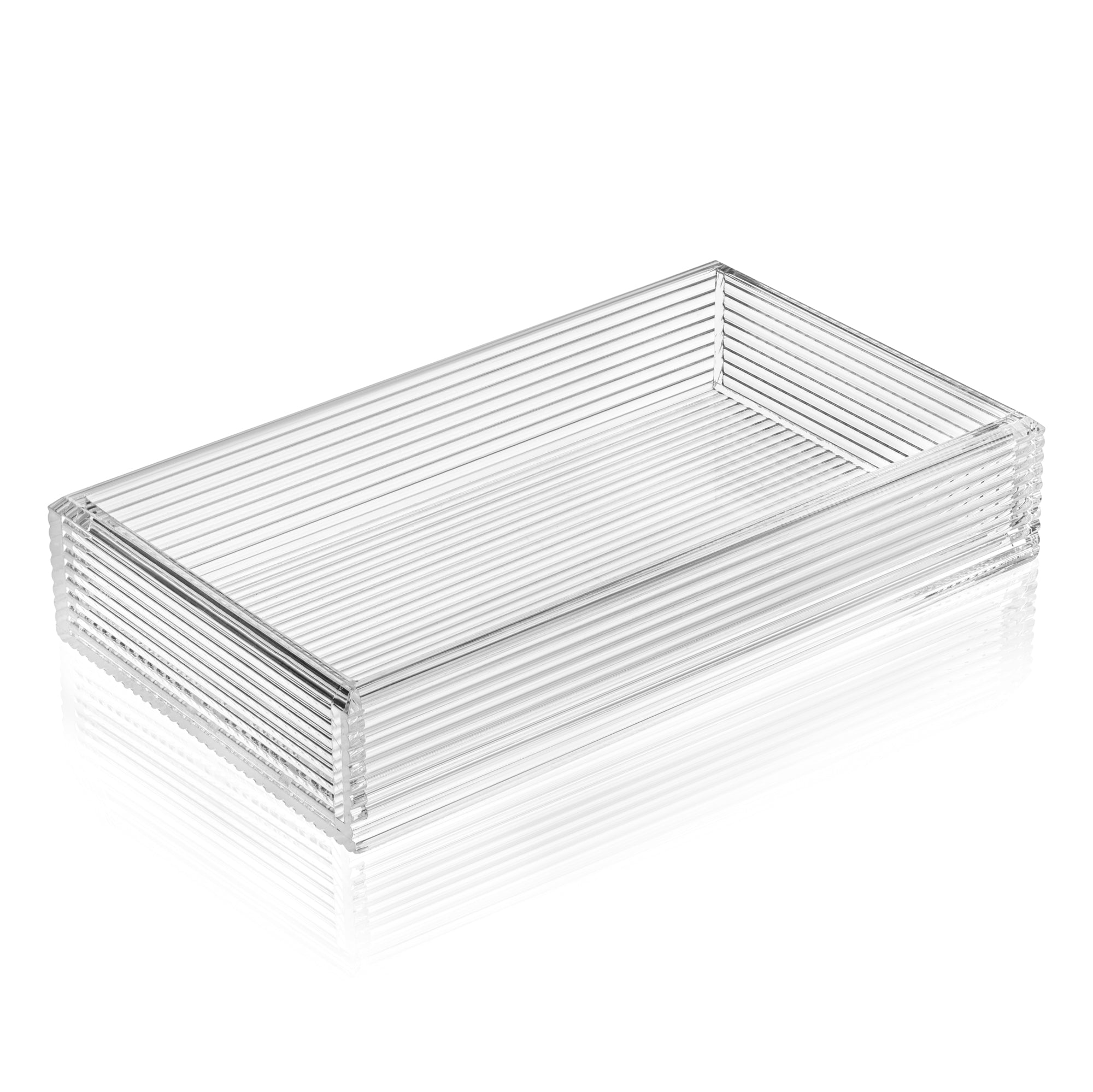 Ribbed Lucite Dinner Napkin Holder