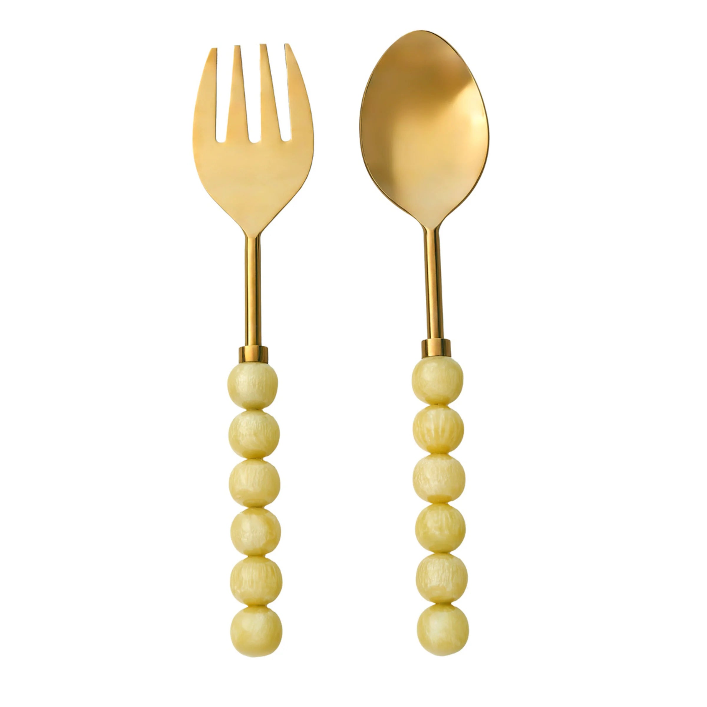 Rathlin Butter Yellow Salad Server Set