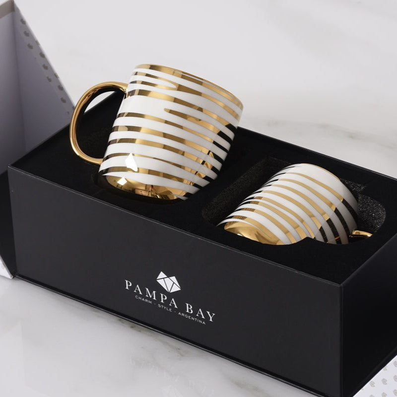 Sensu Gold Striped Mugs