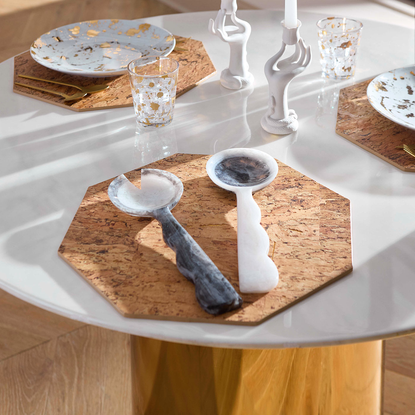 Como Black & White Ripple Salad Serving Set
