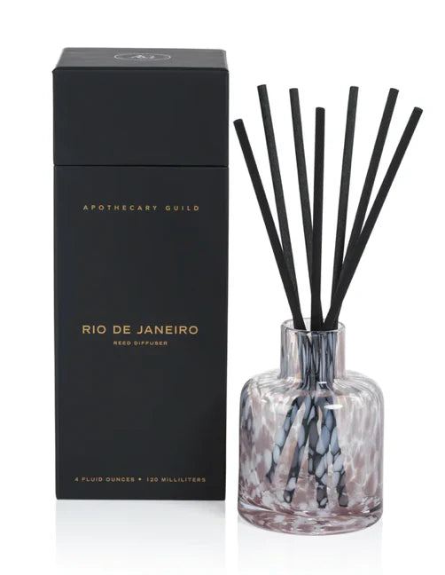 Zodax Apothecary Guild Opal Glass Reed Diffuser in Gift Box- Rio De Janeiro