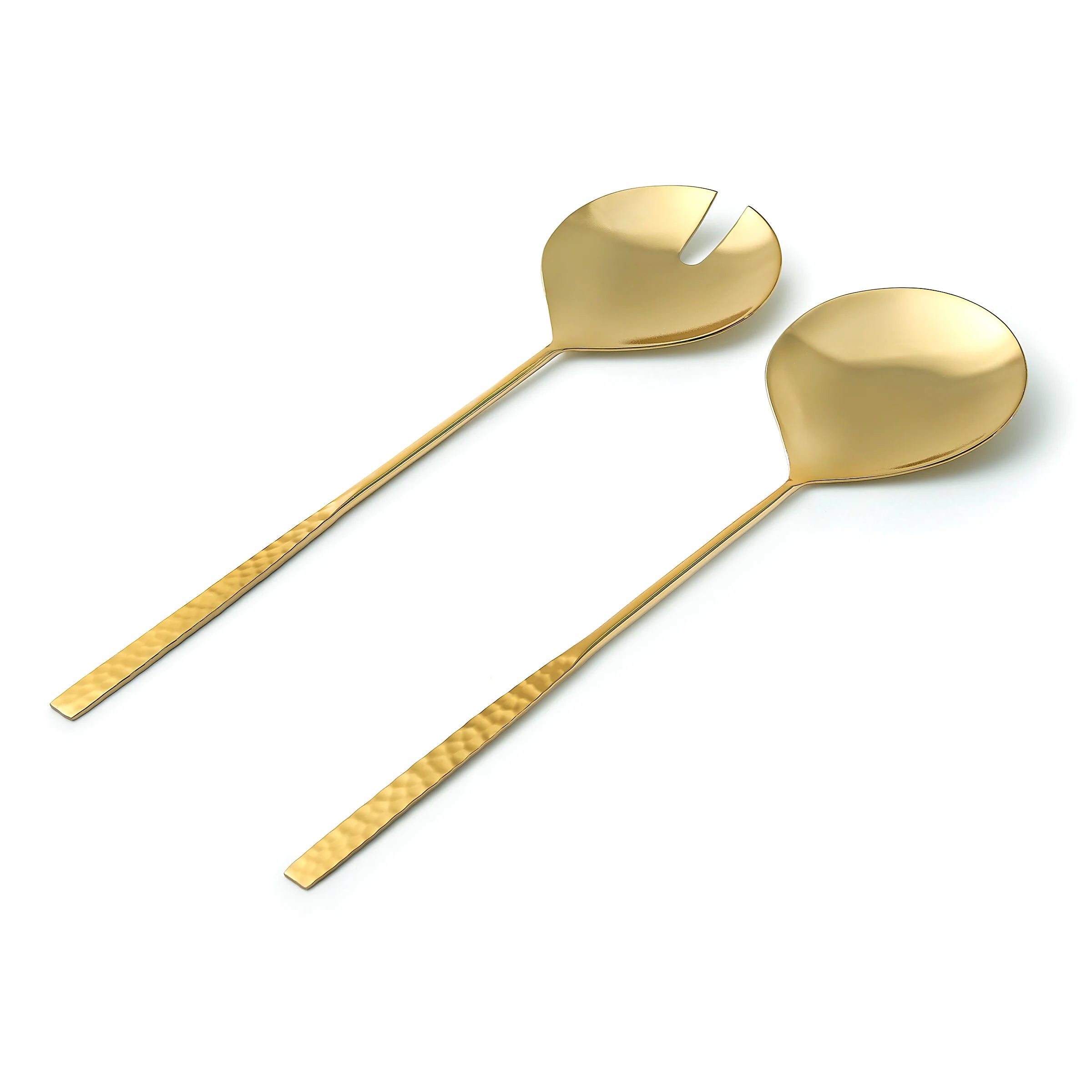Sculpted Mirrored Gold Salad Server Set