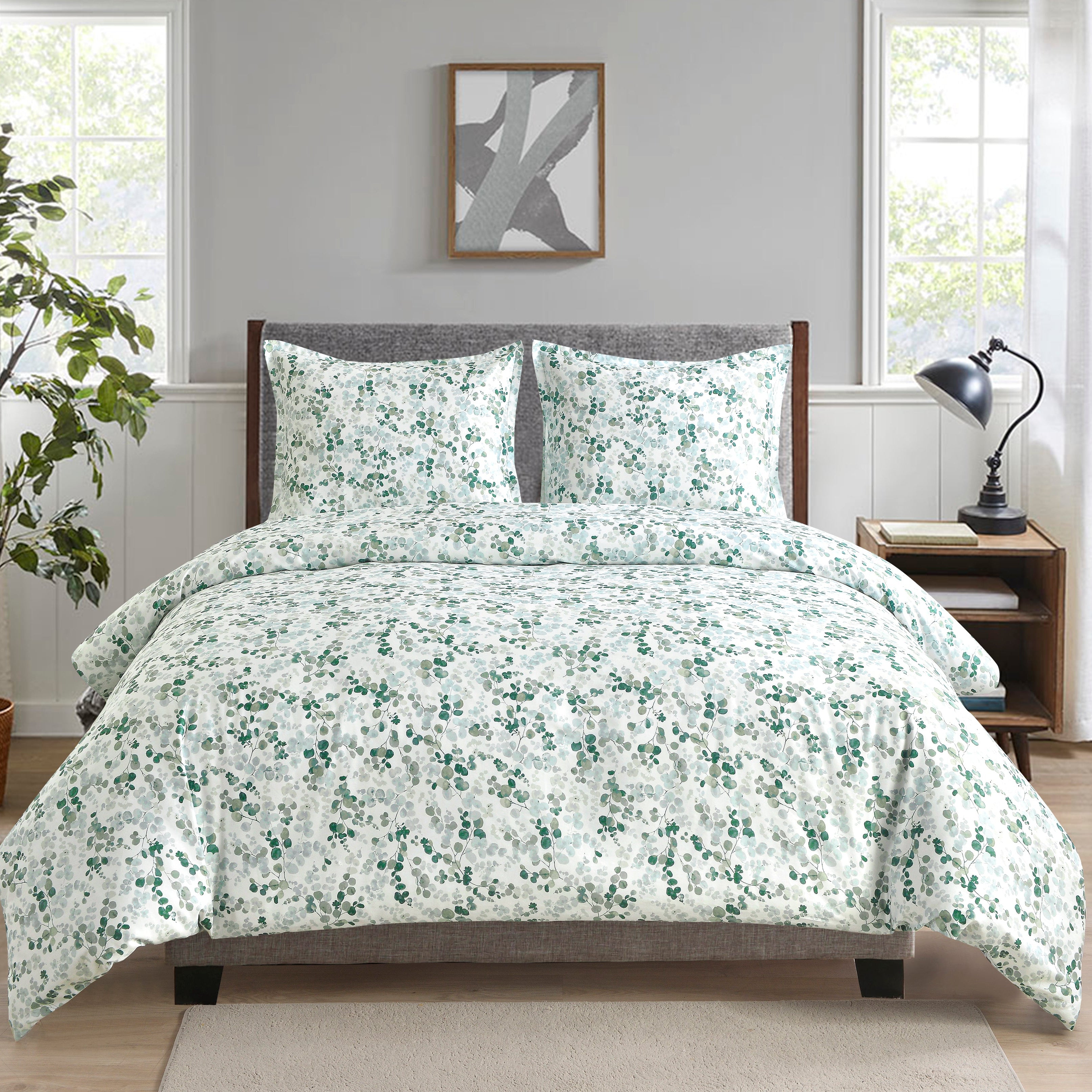 PRE-ORDER! Aura Home Emerald Leaves Duvet Set