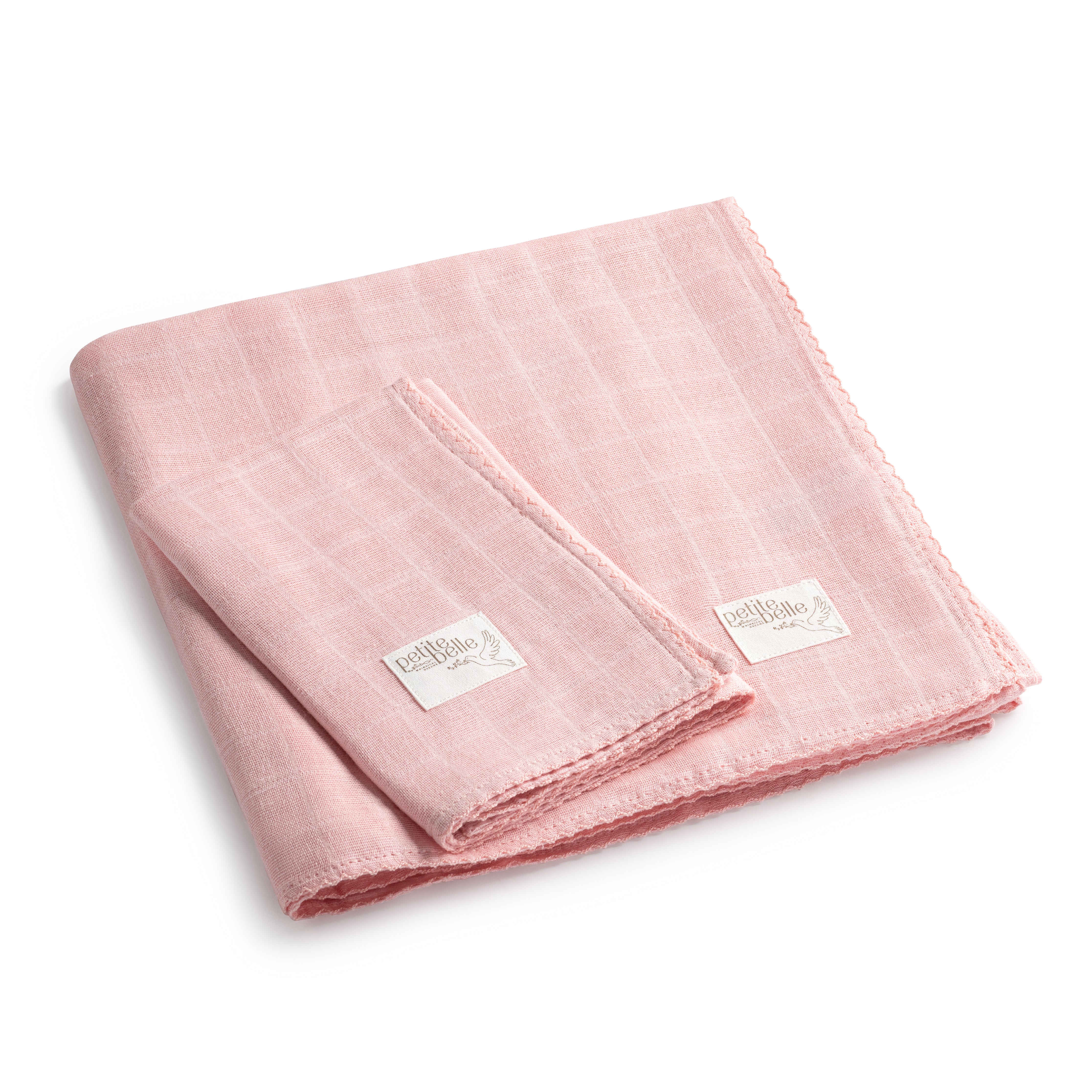 Petite Belle Pink Swaddle & Burp Cloth Set