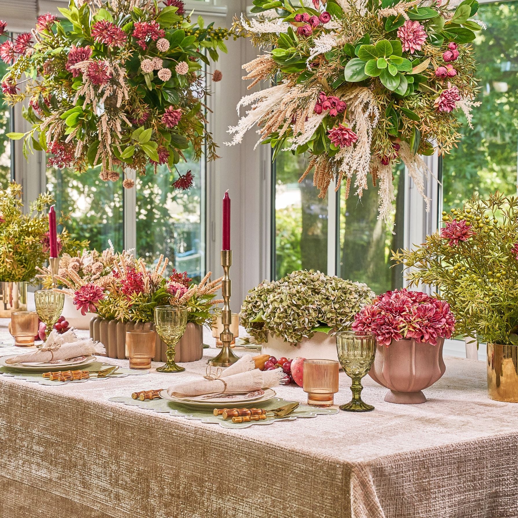 Flaura Ruby Meadow Hanging Chandelier