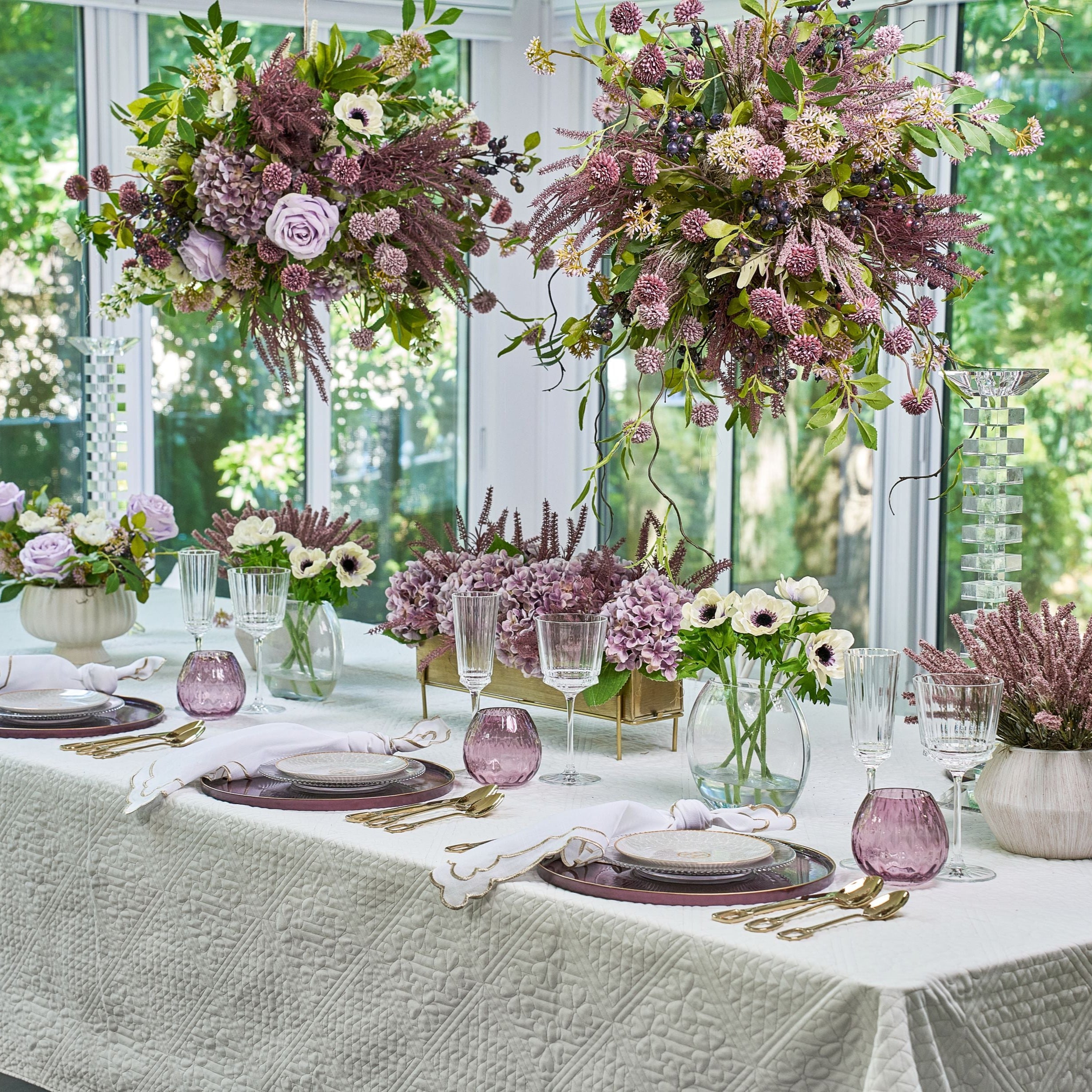 Flaura Lavender Drift Floral Hanging Chandelier