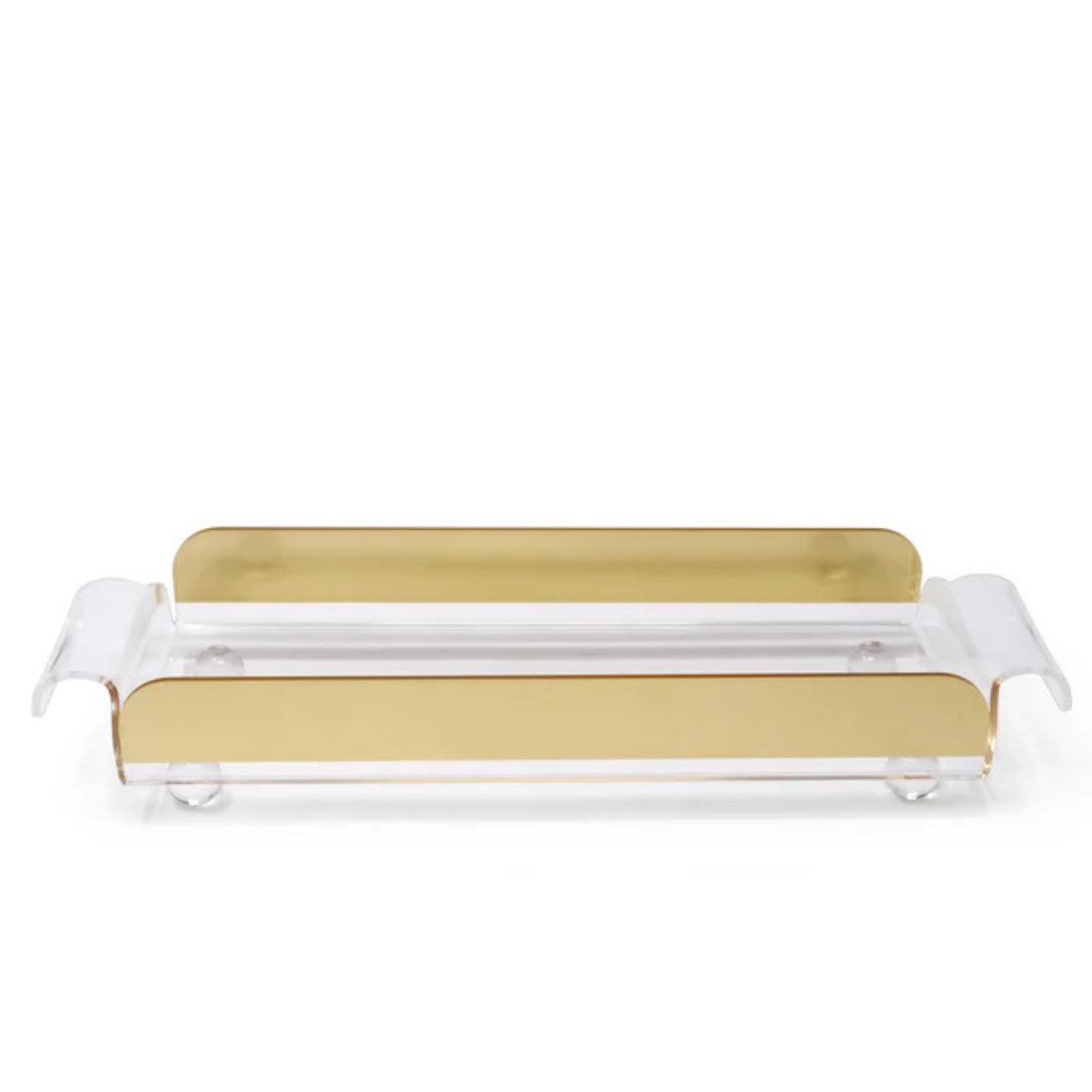 Rectangular Serving Tray & Cover with Clear Ball Legs and Knob