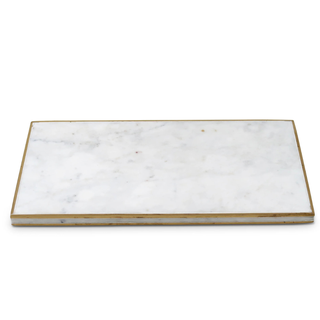 Marble Tray with Gold Trim