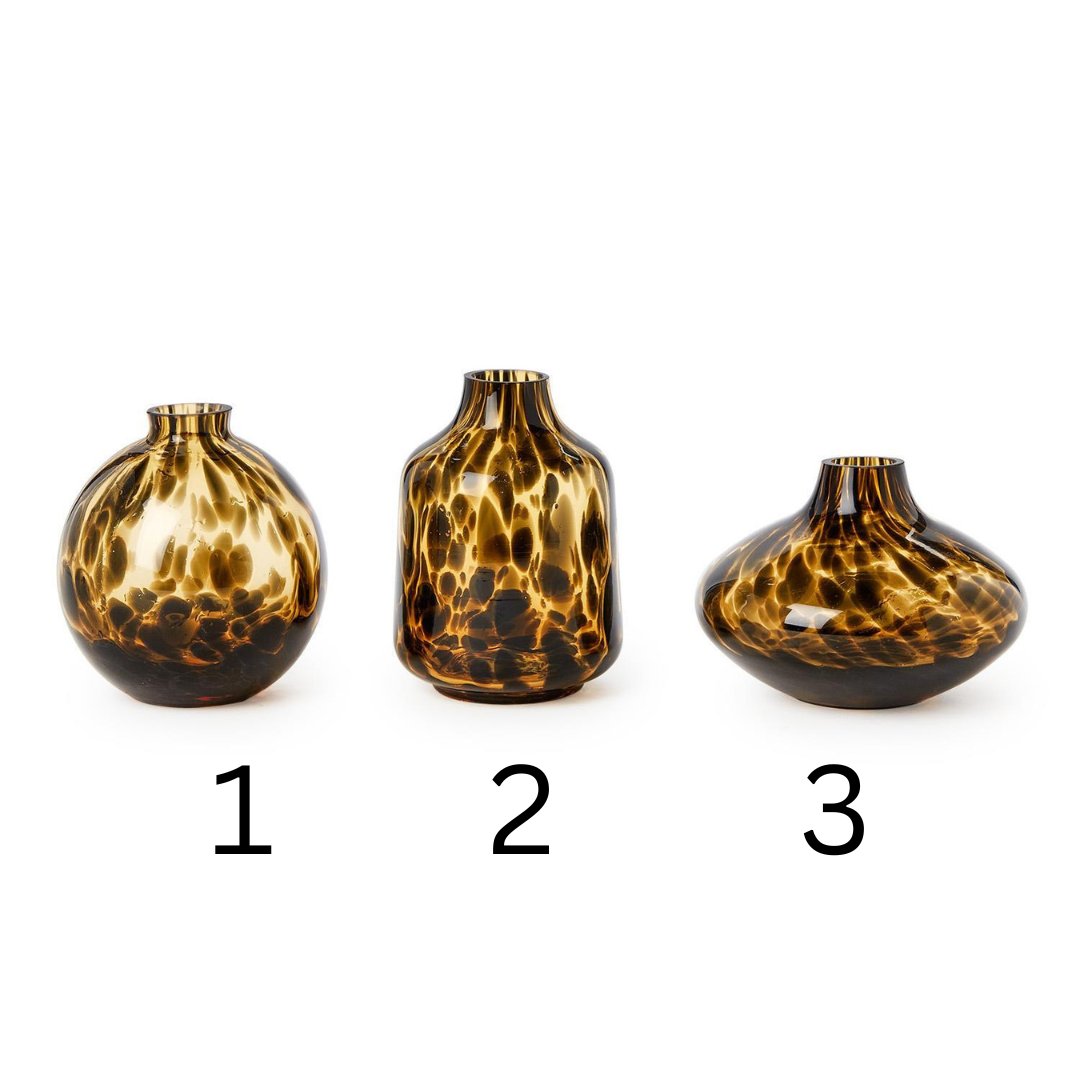 Tortoise Hand-Blown Glass Vases