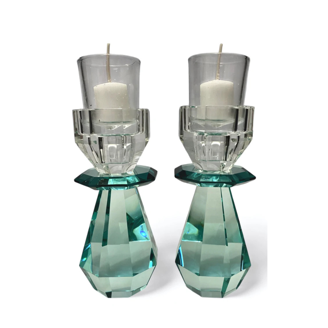 Modern Cut Candle Holder Set