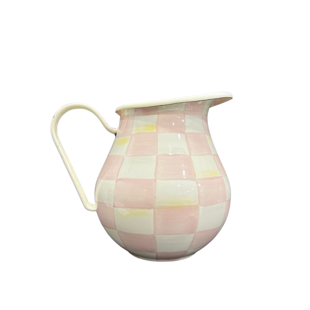 MacKenzie-Childs Rosy Check Round Pitcher