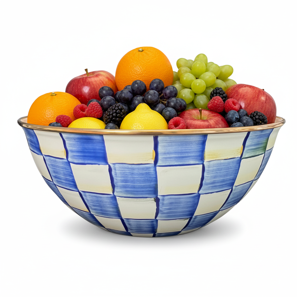 MacKenzie-Childs Check Enamel Bowl