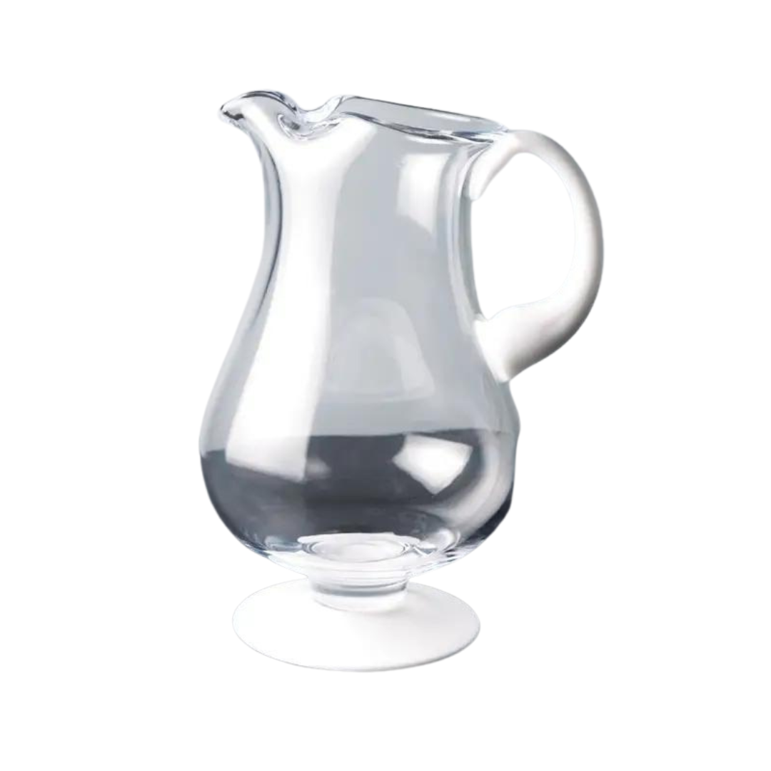 Opal Footed Pitcher with White Foot and Handle