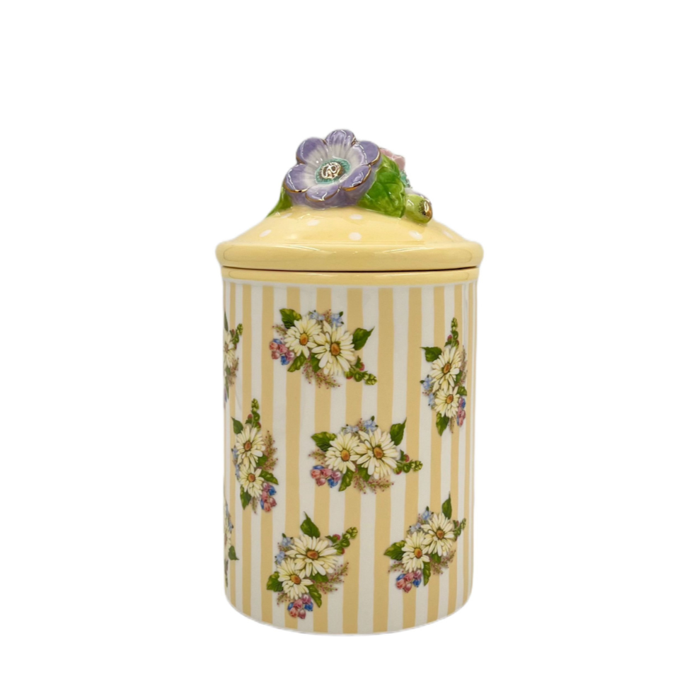 MacKenzie-Childs Wildflowers Large Canister - Yellow