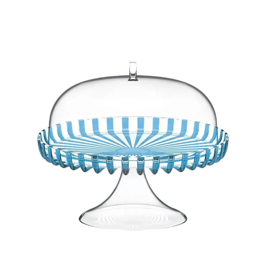 Turquoise Cake Dome with Stand