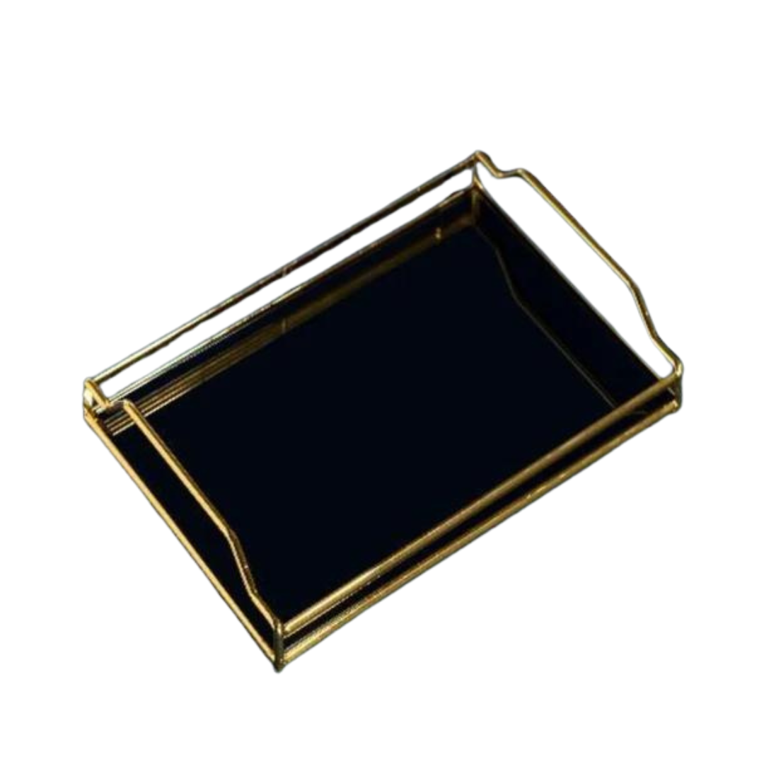 Large Black Mirror Tray