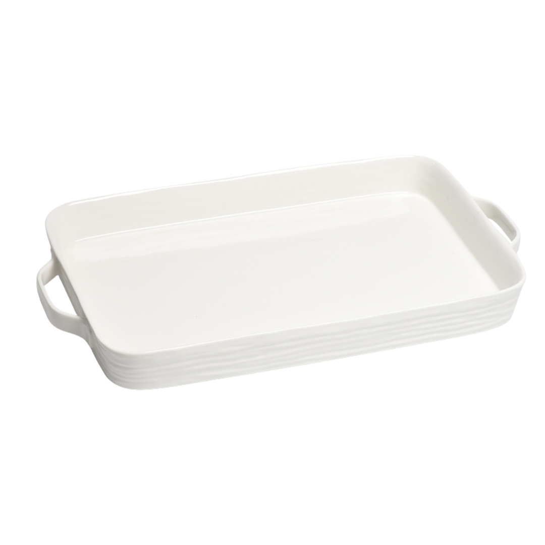 Le Blanc Rectangular Tray with Handles