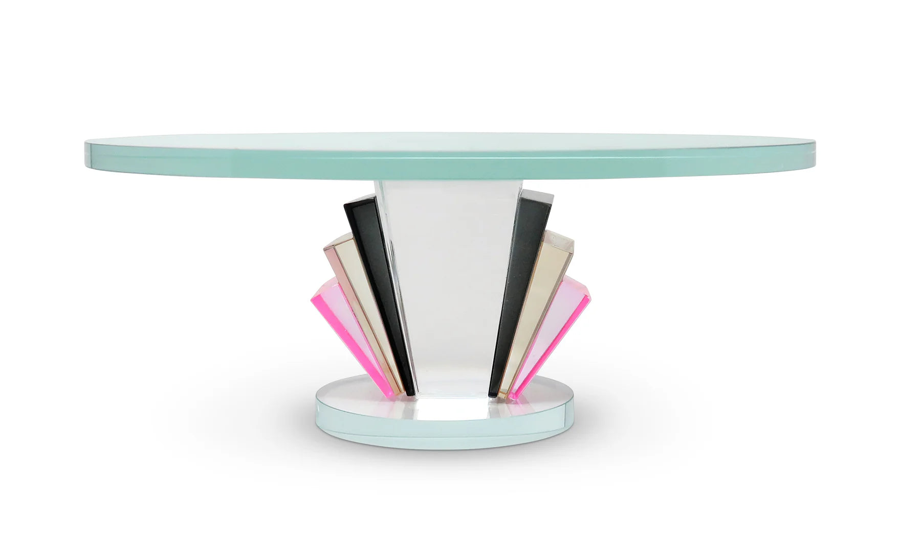 Crystal Cake Stand with Colored Base