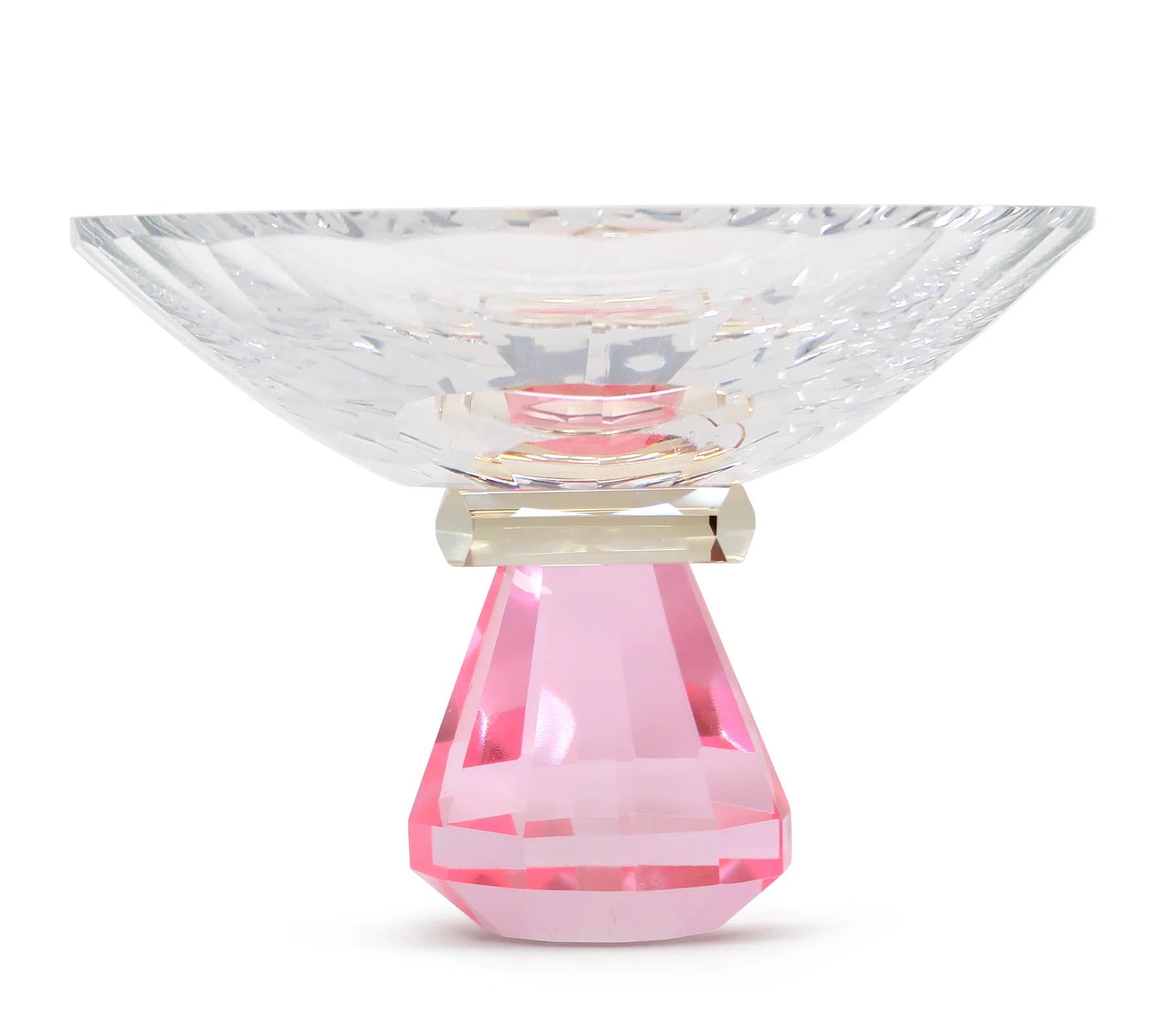 Crystal Candy Bowl with Pink/Orange Base