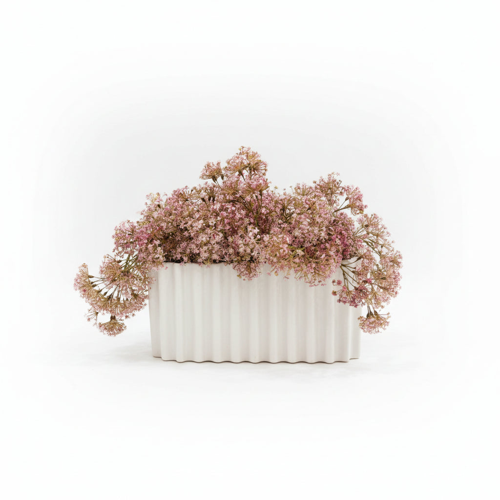 Flaura Hanging Lilac in Cream Vase