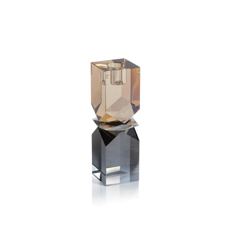 Zodax Vienna Artistry Two-Tone Crystal Candle Holder