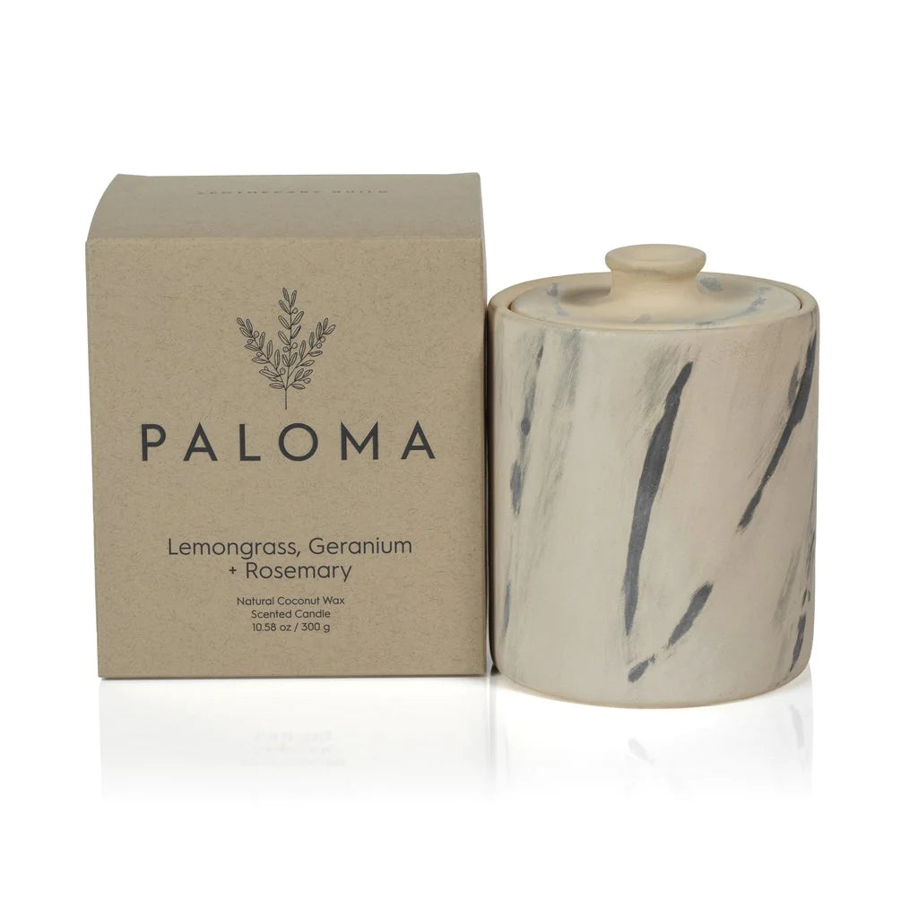 Paloma Scented Candle in Natural Marble Clay Jar