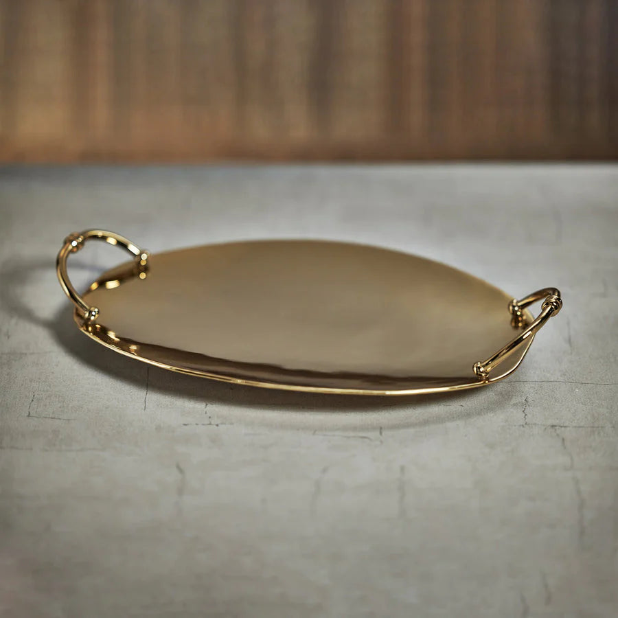 Alessia Gold Oval Serving Tray
