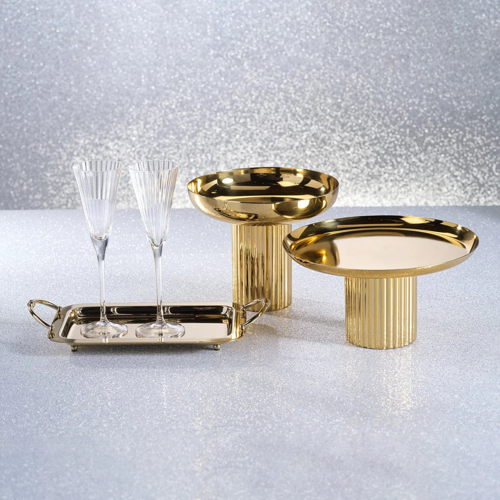 Zodax Polished Gold Footed Cake Stand