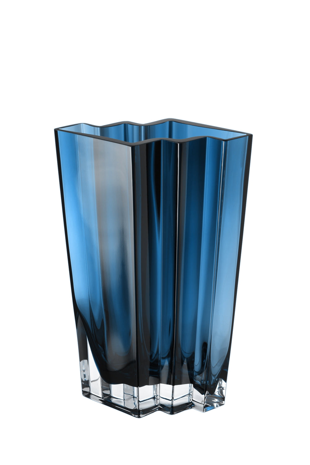 Chevron Vase, Midnight Blue
