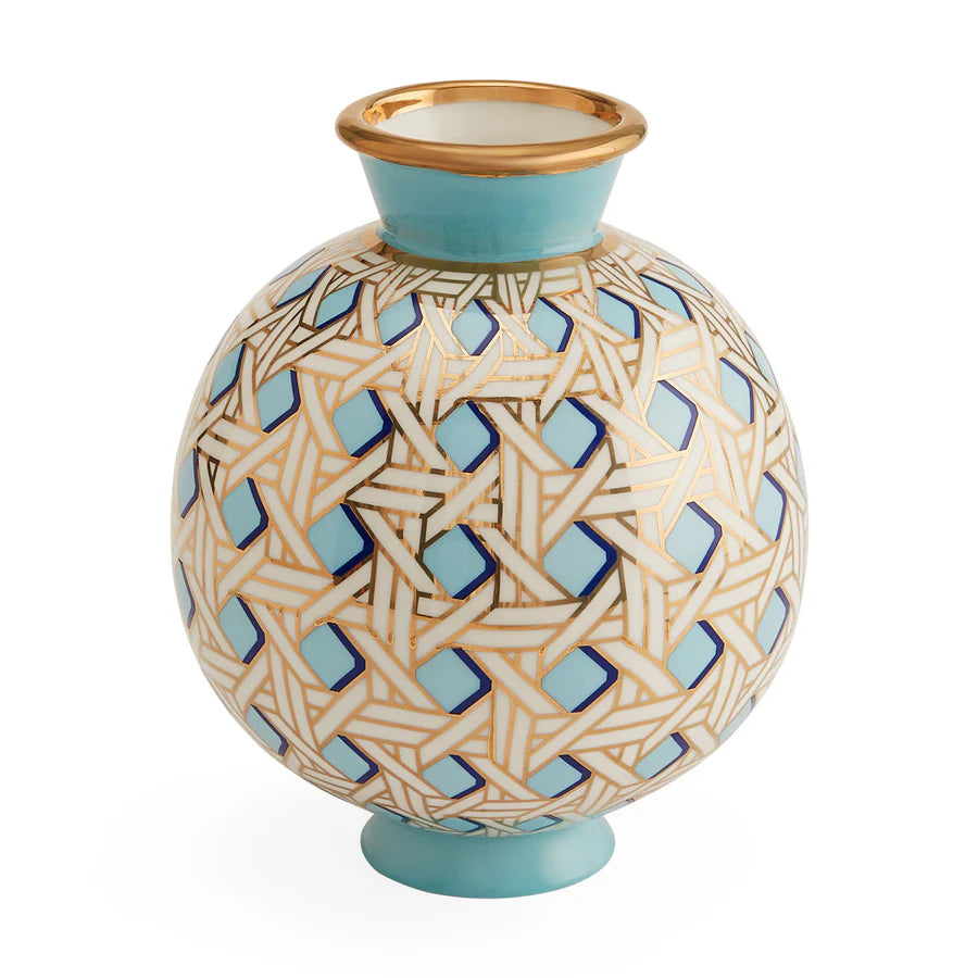 Jonathan Adler Basketweave Round Vase