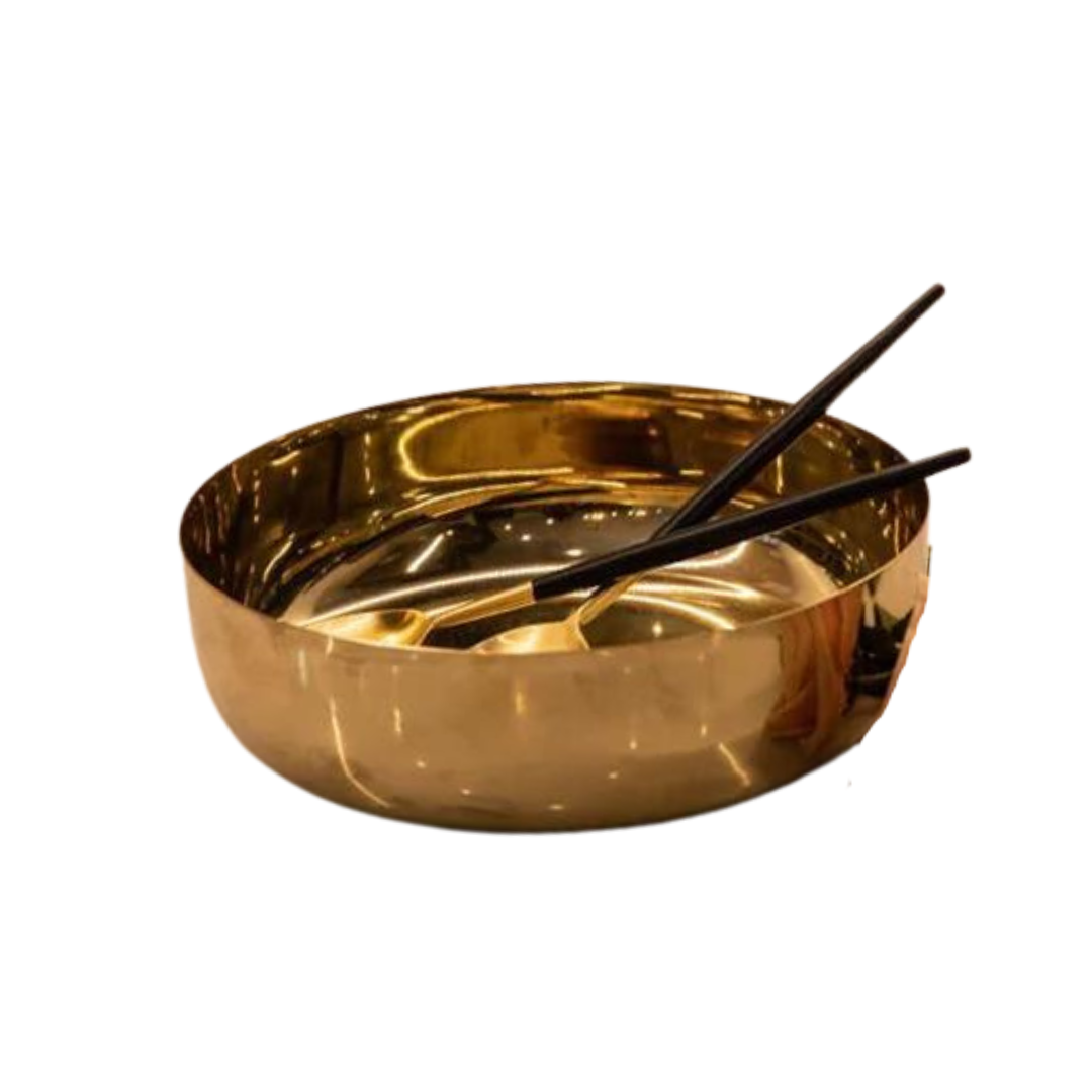 Gold Bowl with Flaired Edge