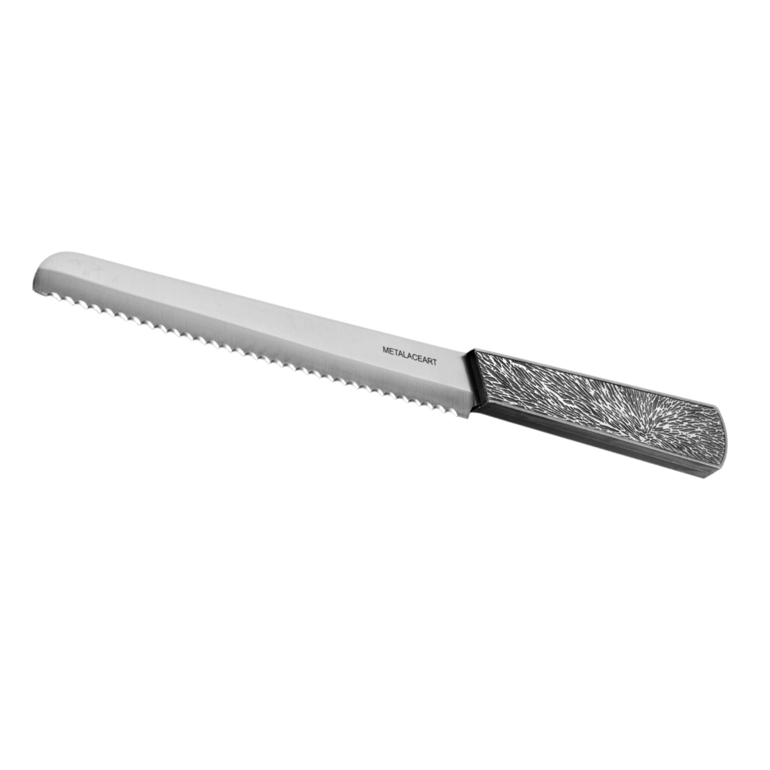 Lace Challah knife- Silver