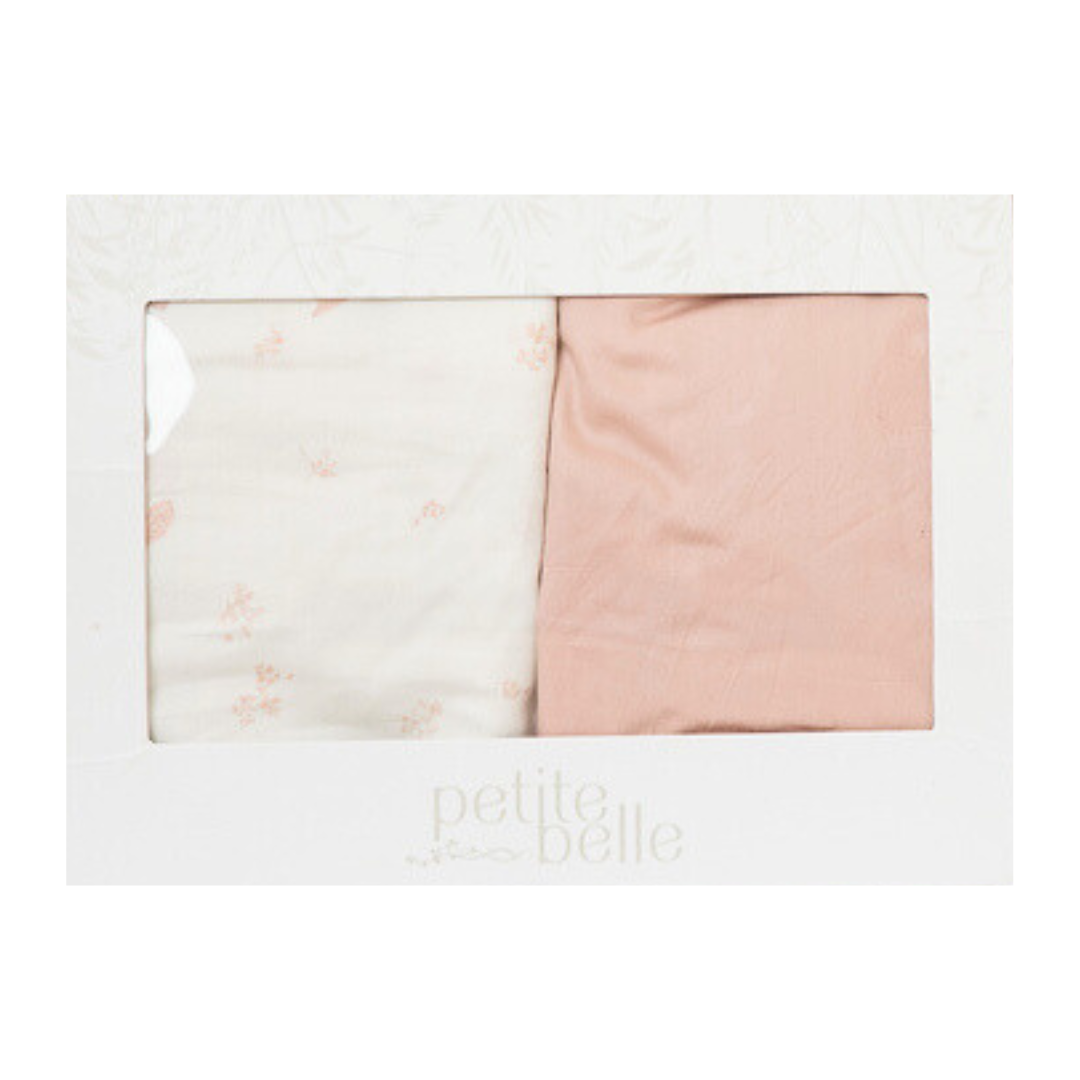 Petite Belle Flora Patchwork Sheet Set- Pink/Grey