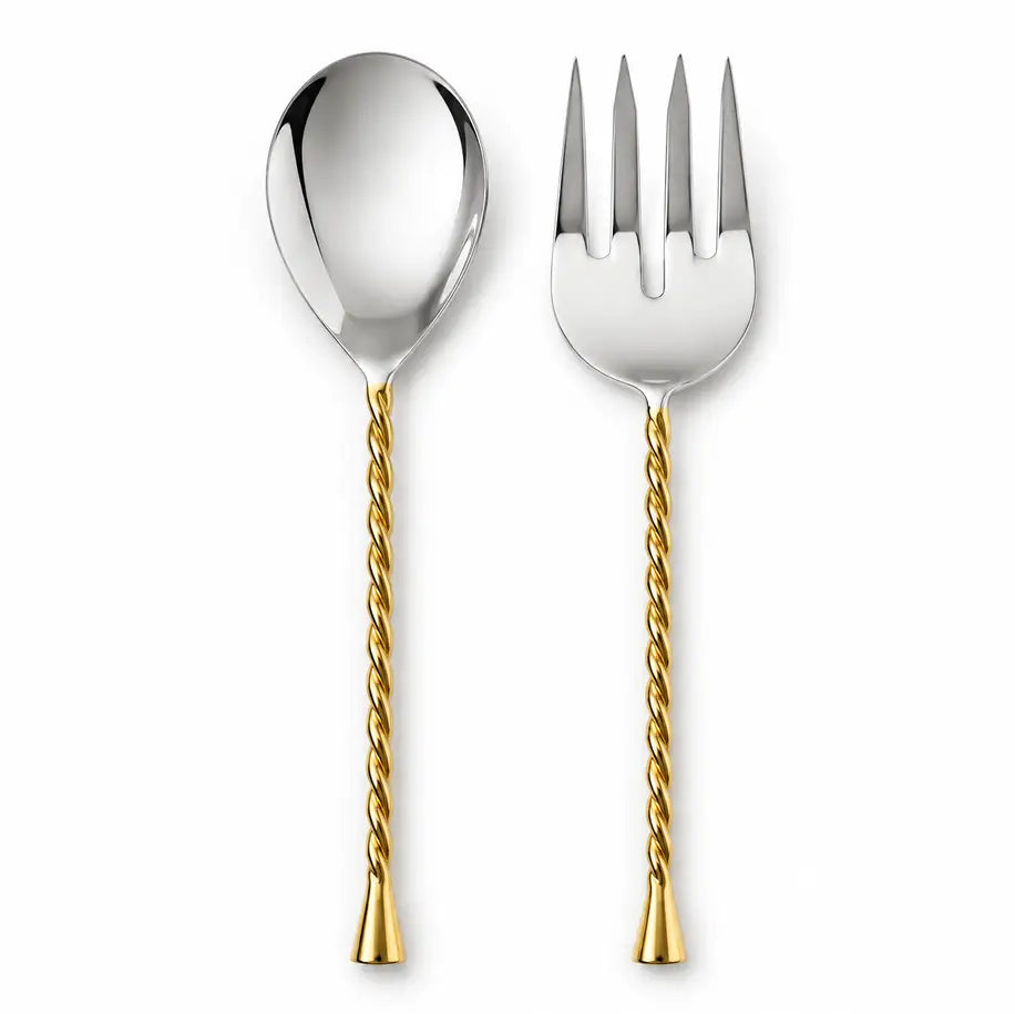 Twisted, Salad Server, Set Two Tone