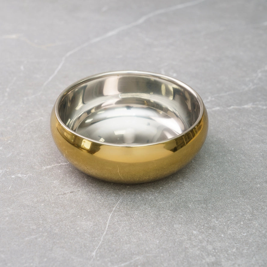 Striped, Double Wall Bowl, Gold Medium