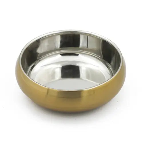 Striped, Double Wall Bowl, Gold- Large