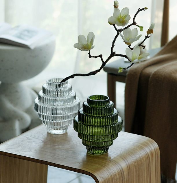 Tower Shaped Thick Glass Vase